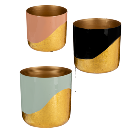 Gold Leaf Enamel Planter