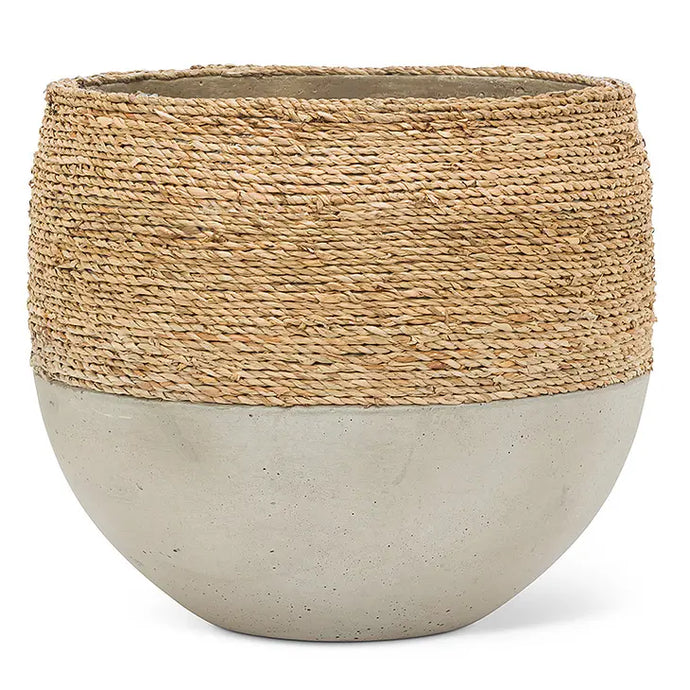 Seagrass and Concrete Planter