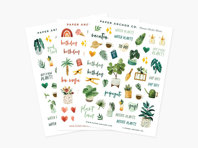 Plant Lover Planner Sticker Sheets