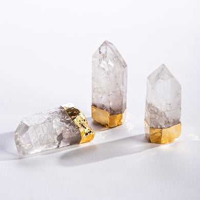 Gold Gilded Quartz Points